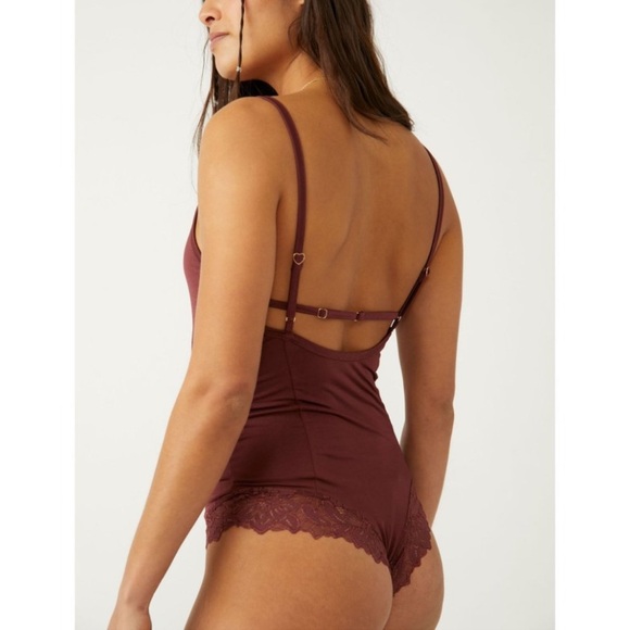 Free People Wild Bunch Thong Bodysuit In Cinnamon Rose NWT - Picture 3 of 8